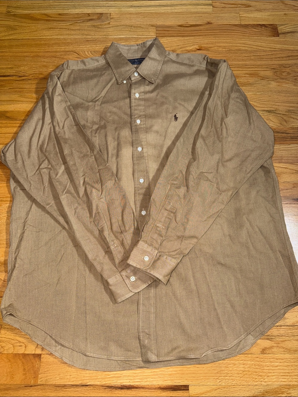 Polo Ralph Lauren Classic Fit Button Down Shirt Brown Men's Size XL